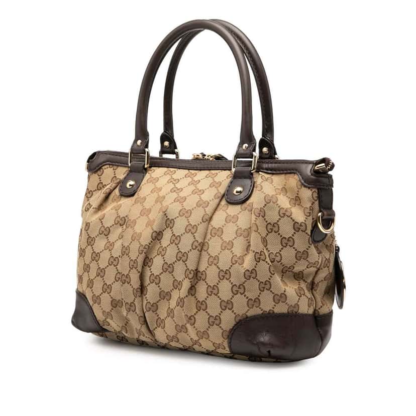 Gucci GG Canvas Sukey Satchel Brown Canvas Good condition - Back View