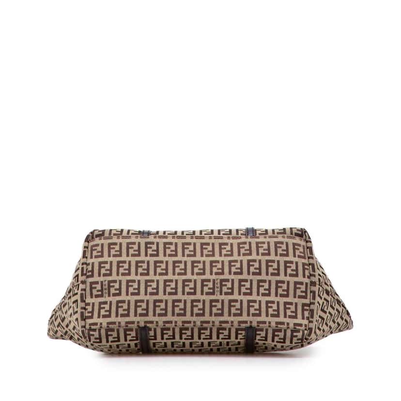 Fendi Mini Zucchino Canvas Superstar Tote Brown Canvas Good condition - Inside View