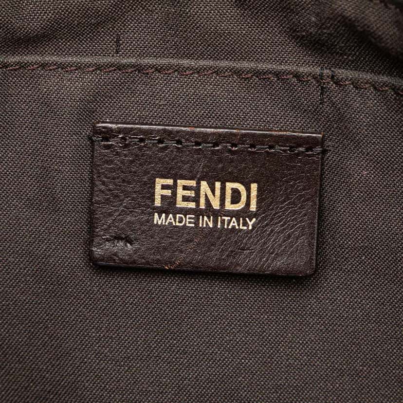 Fendi Mini Zucchino Canvas Superstar Tote Brown Canvas Good condition - Box View