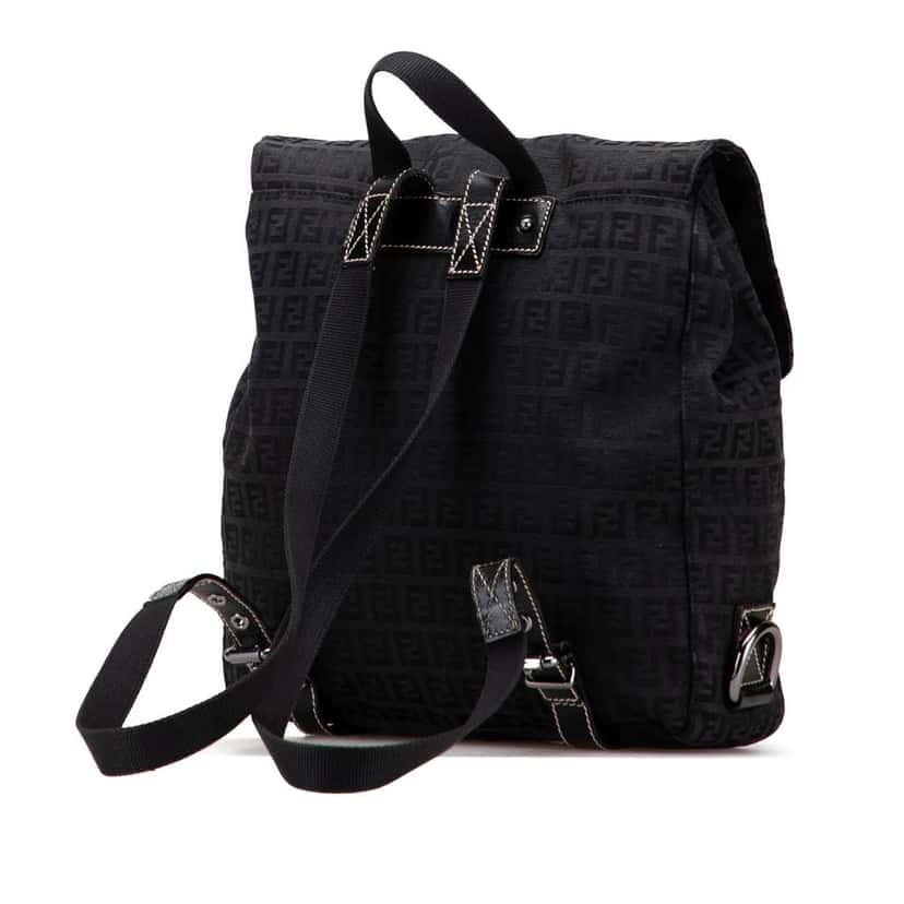 Fendi Zucchino Canvas Backpack Black Canvas Good condition - Back View
