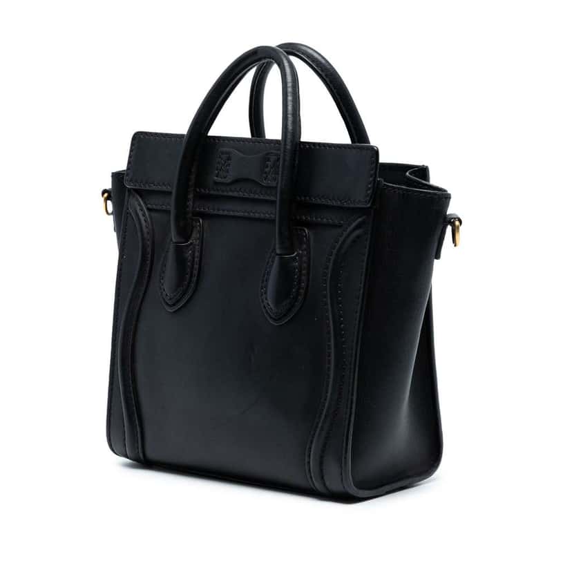 Celine Nano Leather Luggage Tote Black Leather Good condition - Back View