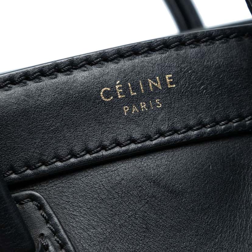 Celine Nano Leather Luggage Tote Black Leather Good condition - Box View