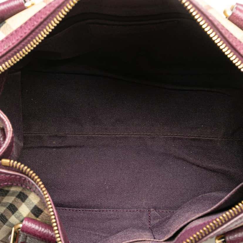 Burberry Haymarket Check Coated Canvas Pilgrim  Satchel Brown Canvas Good condition - Model View
