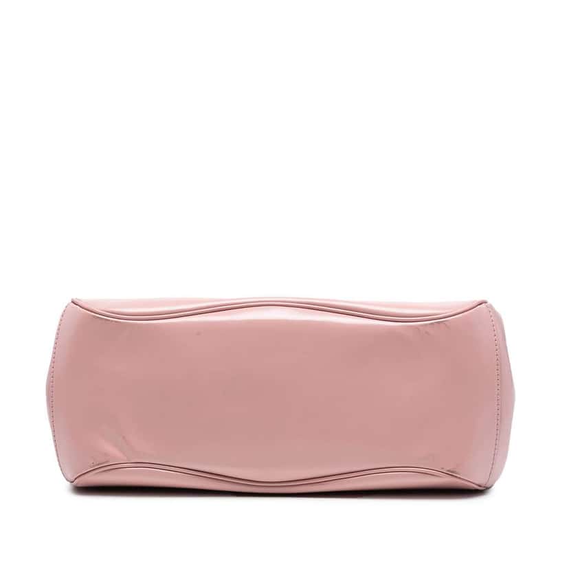 Gucci Medium Smooth Calfskin Bamboo Lady Lock Handbag Pink Leather Good condition - Inside View