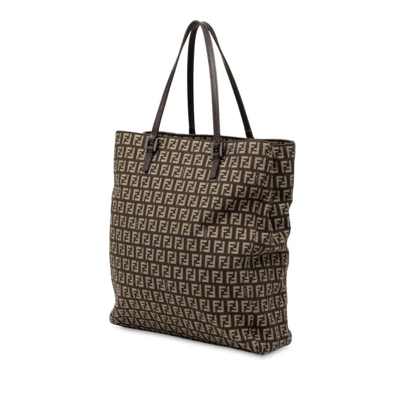 Fendi Zucchino Canvas Tote Brown Canvas Good condition - Back View