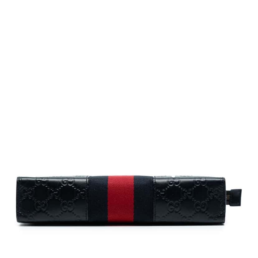 Gucci Guccissima Web Clutch Black Leather Good condition - Inside View