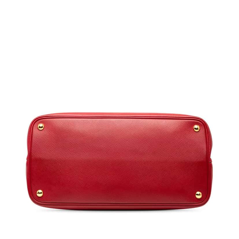 Prada Large Saffiano Cuir Double Satchel Red Leather Good condition - Inside View