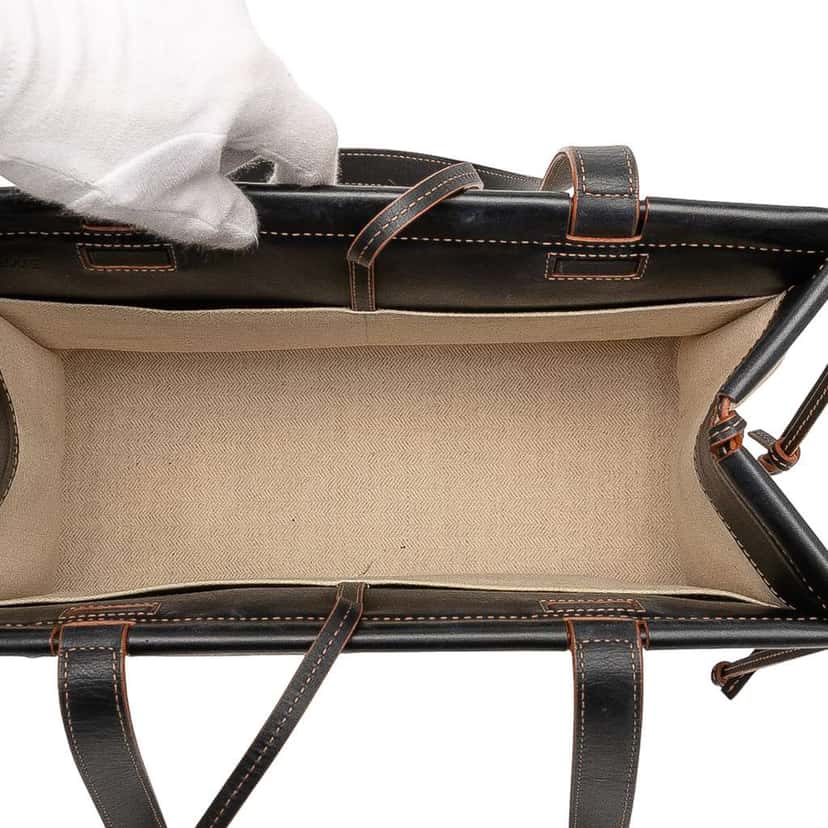 Loewe Small Anagram Canvas Cushion Tote Brown Canvas Good condition - Model View