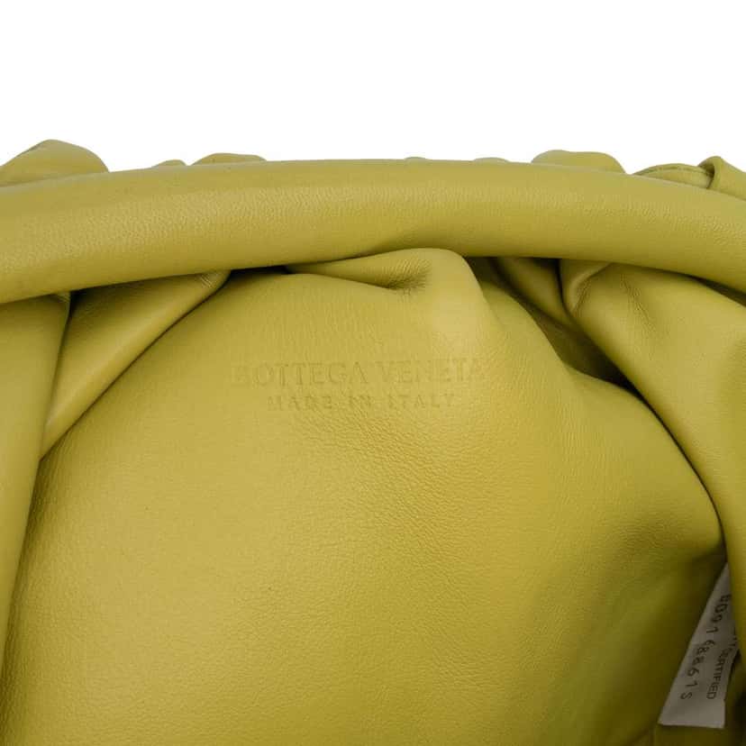 Bottega Veneta Lambskin The Mini Pouch Crossbody Yellow Leather Good condition - Box View