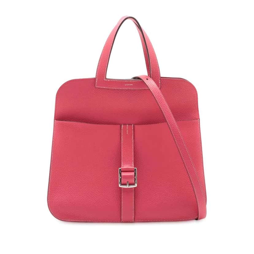 Hermès Clemence Verso Halzan 31 Pink Leather Good condition - Front View