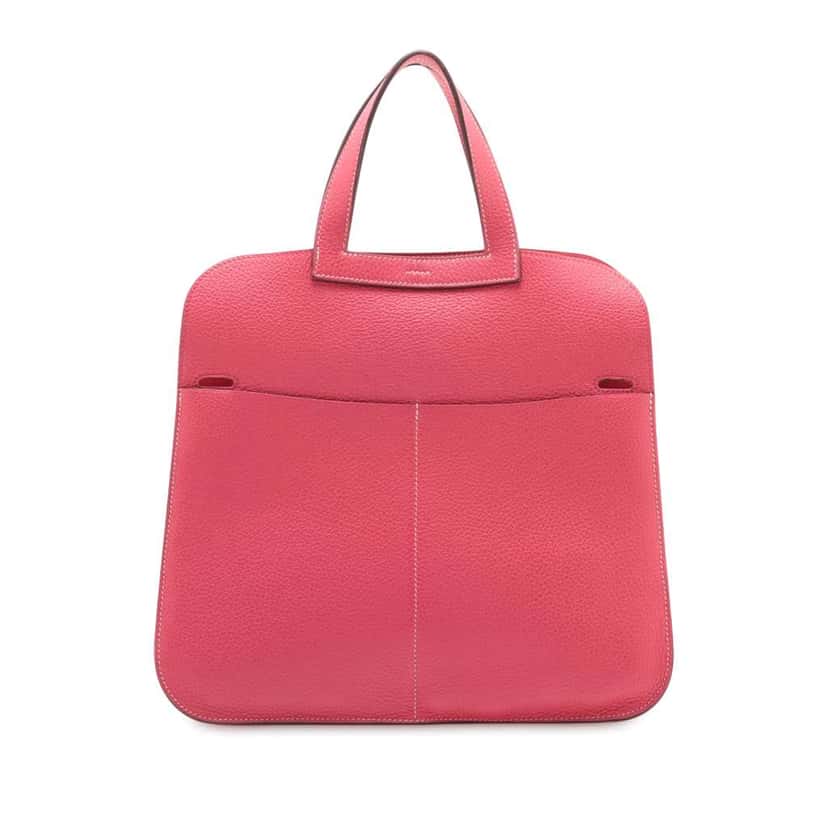 Hermès Clemence Verso Halzan 31 Pink Leather Good condition - Back View