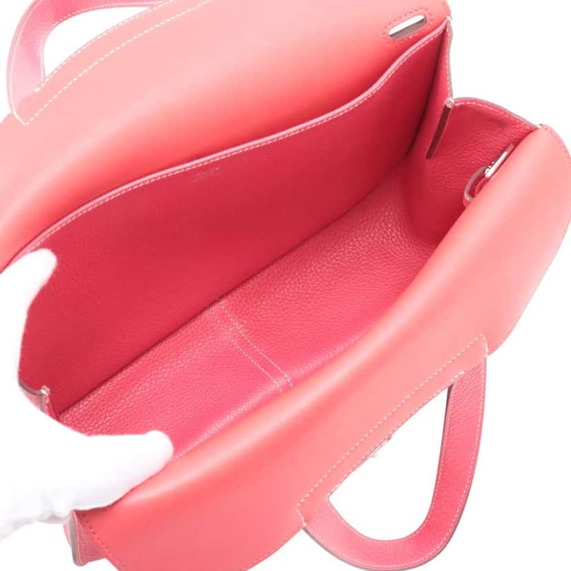 Hermès Clemence Verso Halzan 31 Pink Leather Good condition - Inside View