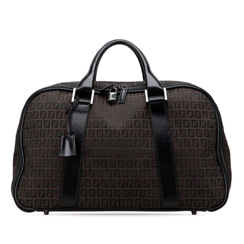 Fendi Zucchino Canvas Travel Bag Brown Canvas Good condition - Front View