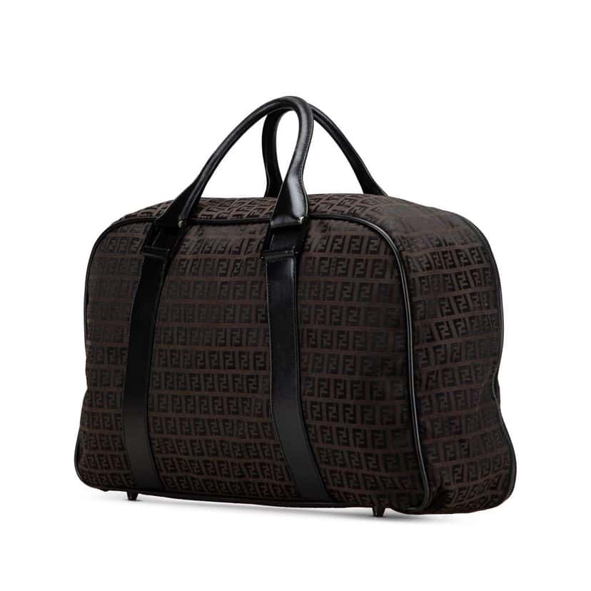 Fendi Zucchino Canvas Travel Bag Brown Canvas Good condition - Back View