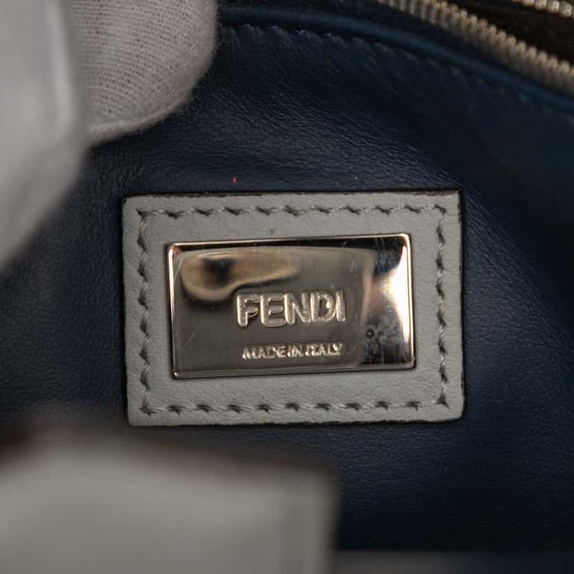 Fendi Petite Whipstitch Leather 2Jours Satchel Grey Leather Good condition - Box View