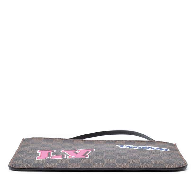 Louis Vuitton Damier Ebene Travel Patches Neverfull MM Pouch Brown Good condition - Inside View