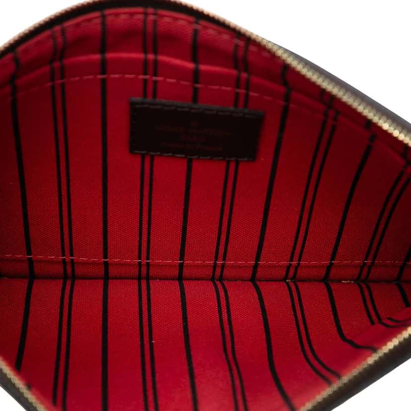 Louis Vuitton Damier Ebene Travel Patches Neverfull MM Pouch Brown Good condition - Model View