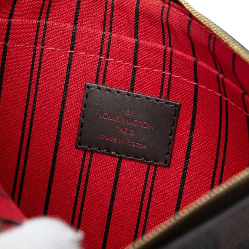 Louis Vuitton Damier Ebene Travel Patches Neverfull MM Pouch Brown Good condition - Box View
