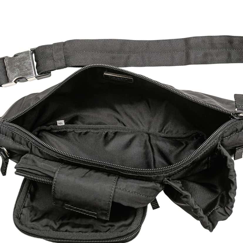Prada Tessuto Multi Pocket Belt Bag Black Good condition - Model View