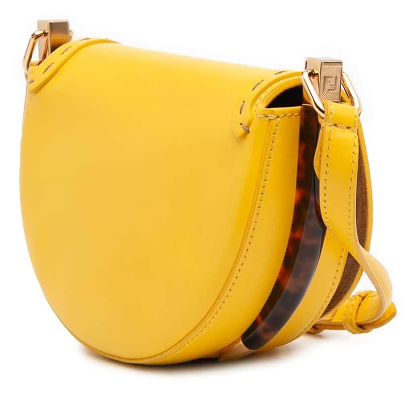 Fendi Leather Moonlight Crossbody Yellow Leather Very good condition - Back View