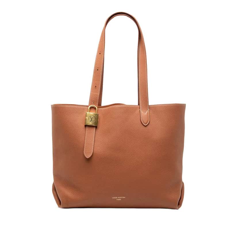 Louis Vuitton Grained Calfskin Low Key Cabas MM Brown Leather Good condition - Front View