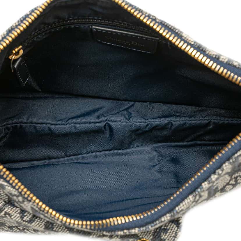 Dior Diorissimo Trotter Canvas Double Saddle Crossbody Blue Canvas Good condition - Model View