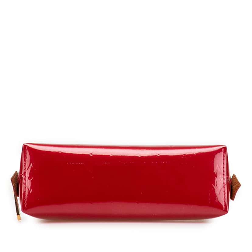 Louis Vuitton Monogram Vernis Cosmetic Pouch Red Leather Good condition - Inside View