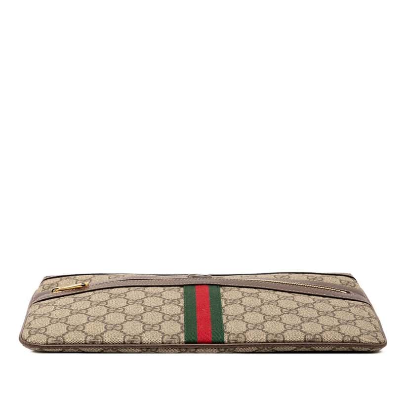Gucci GG Supreme Web Ophidia Clutch Brown Canvas Good condition - Inside View