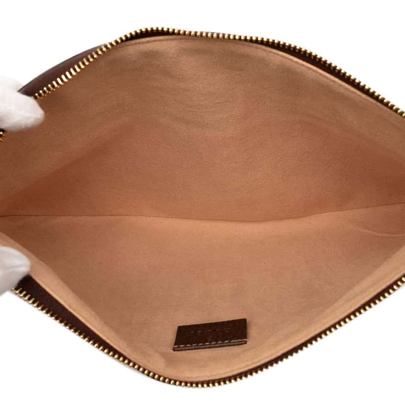 Gucci GG Supreme Web Ophidia Clutch Brown Canvas Good condition - Model View
