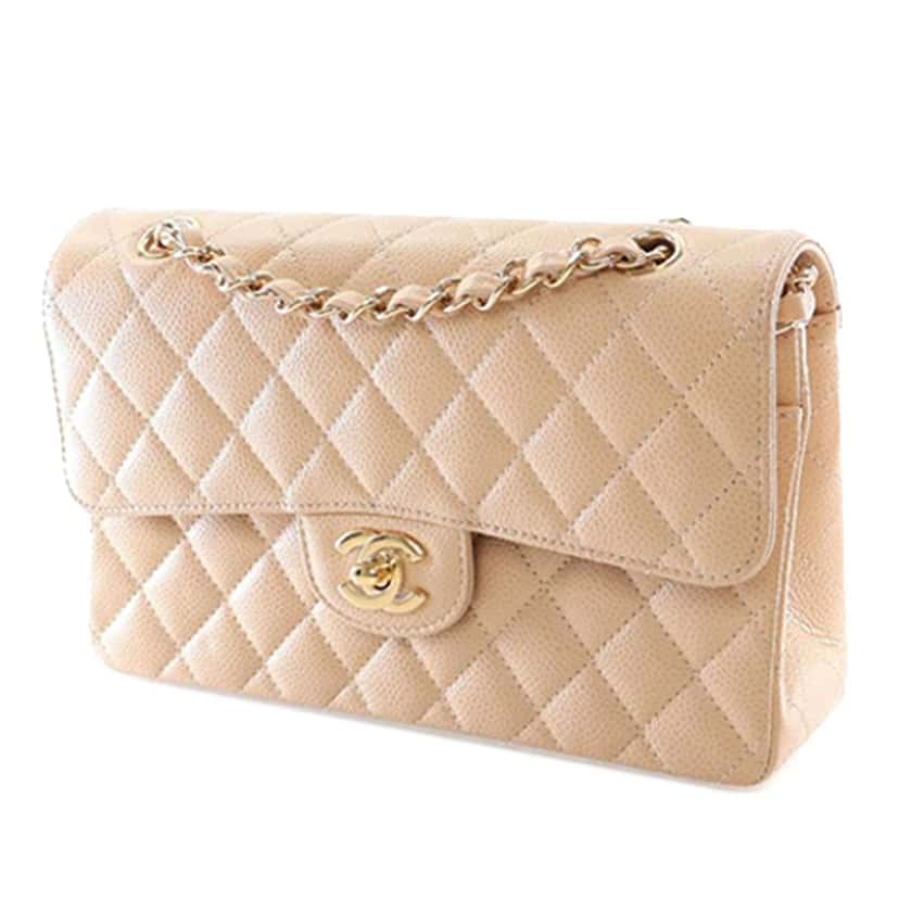 Chanel Small Classic Caviar Double Flap Brown Leather Good condition - Model View
