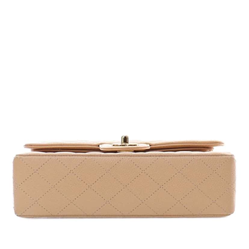Chanel Small Classic Caviar Double Flap Brown Leather Good condition - Box View