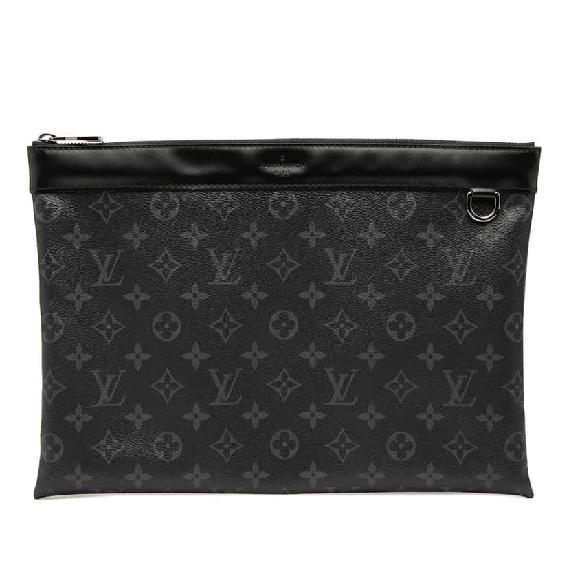 Louis Vuitton Monogram Eclipse Discovery Pochette GM Black Good condition - Front View