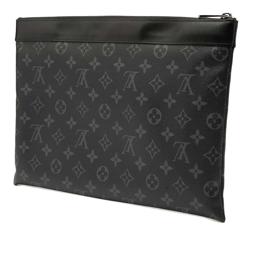 Louis Vuitton Monogram Eclipse Discovery Pochette GM Black Good condition - Back View