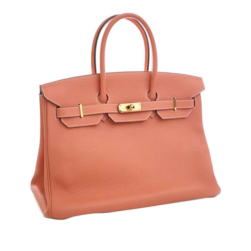 Hermès Togo Birkin Retourne 35 Orange Leather Good condition - Inside View