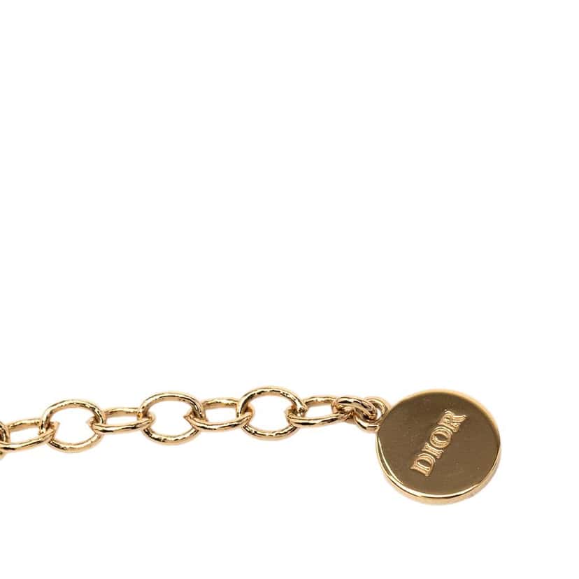 Dior Faux Pearl Gold Plated CD 30 Montaigne Chocker Necklace White Good condition - Model View
