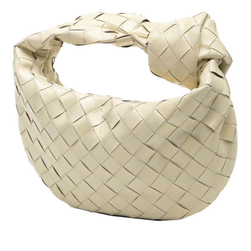Bottega Veneta Mini Patent Intrecciato Jodie White Leather Good condition - Back View
