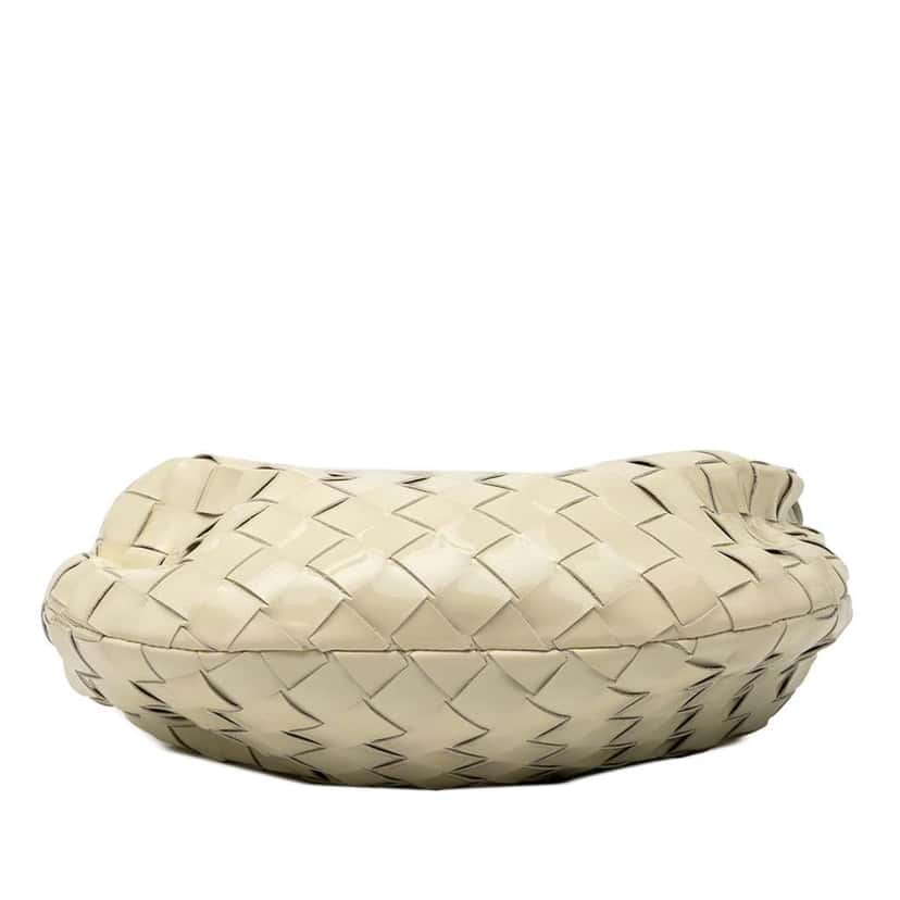 Bottega Veneta Mini Patent Intrecciato Jodie White Leather Good condition - Inside View
