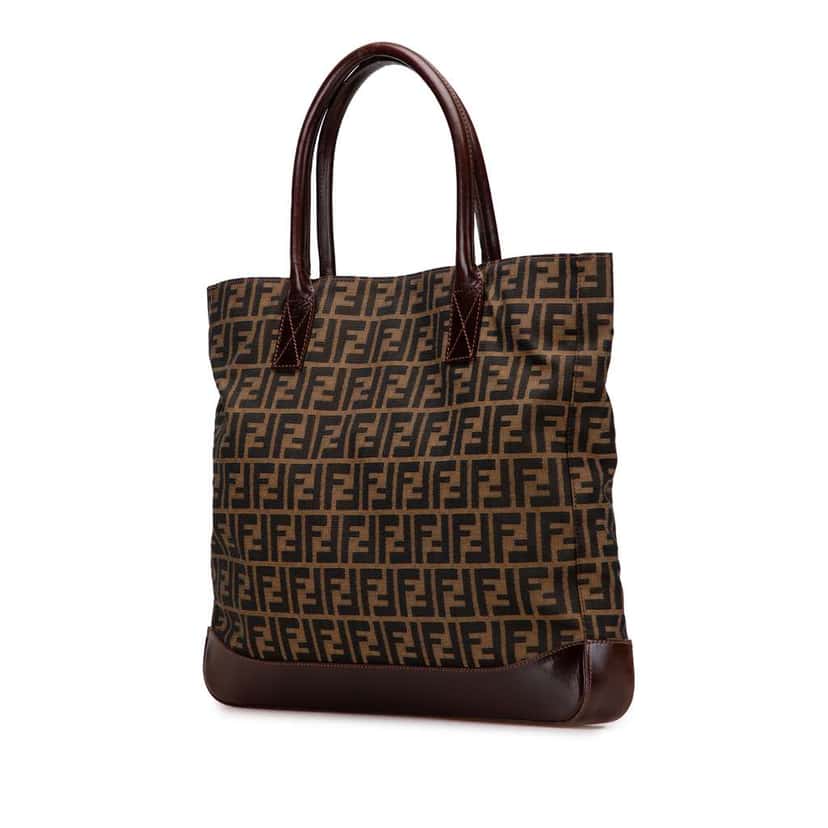 Fendi Large Zucca Canvas Tote Brown Canvas Good condition - Back View