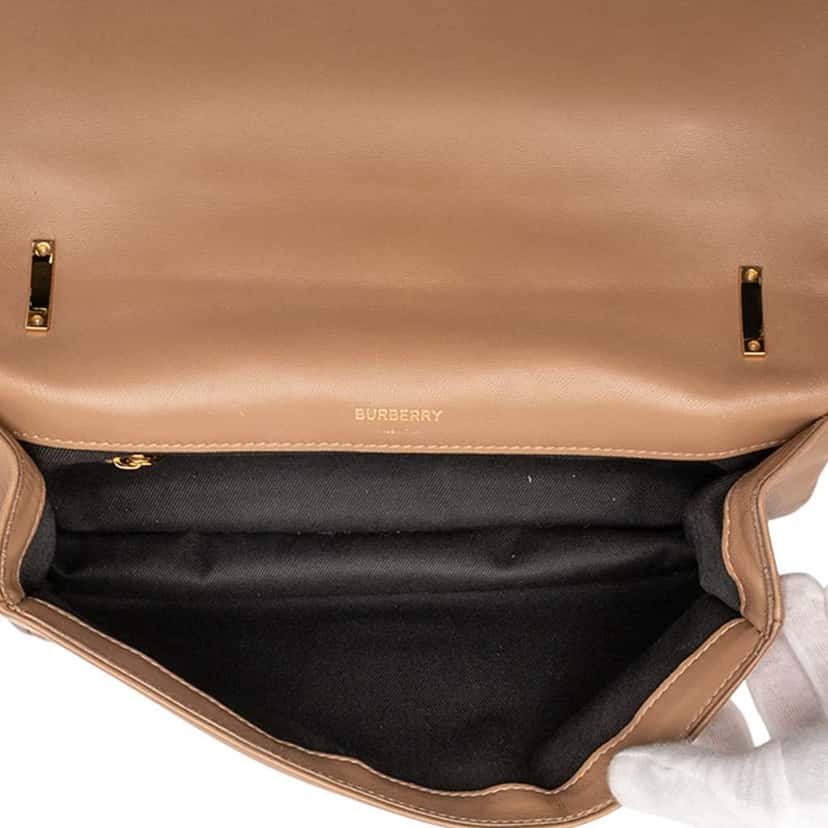 Burberry Medium Quilted Lambskin Lola Crossbody Brown Leather Good condition - Model View