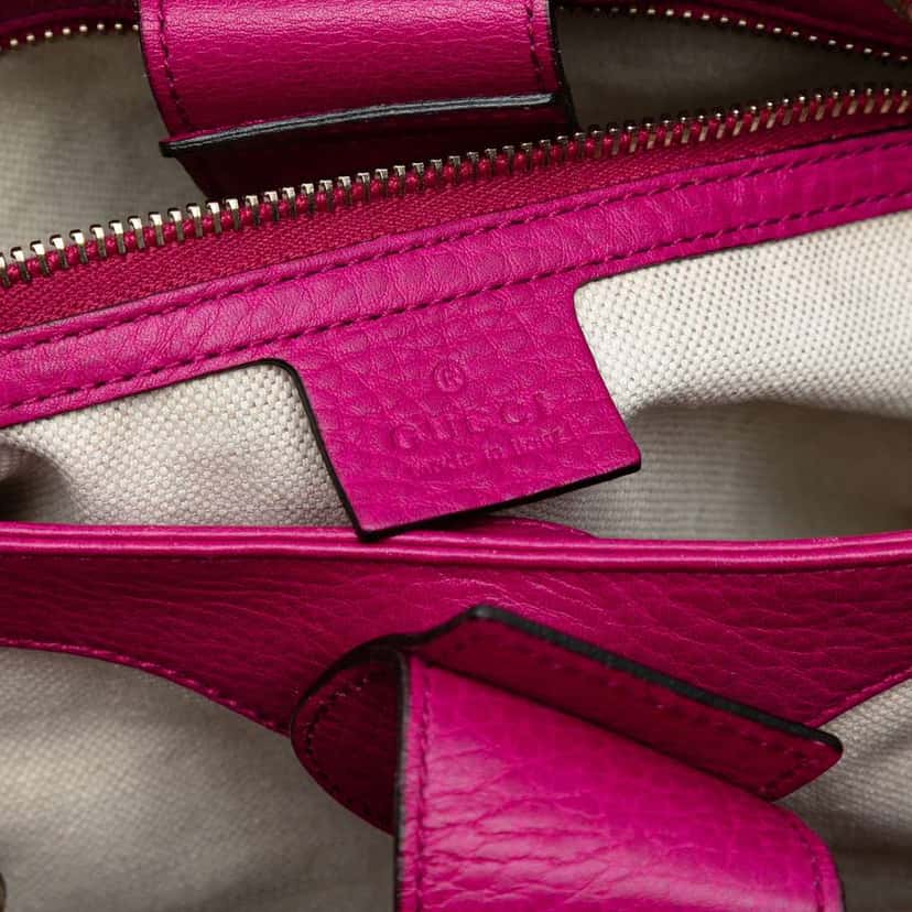 Gucci Small Calfskin Bamboo Shopper Satchel Pink Leather Good condition - Box View