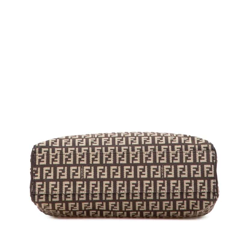Fendi Small Zucchino Canvas Tote Brown Canvas Good condition - Inside View