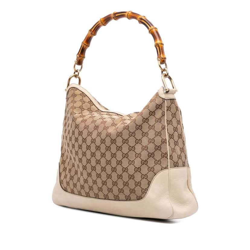 Gucci GG Canvas Bamboo Diana Satchel Brown Canvas Good condition - Back View
