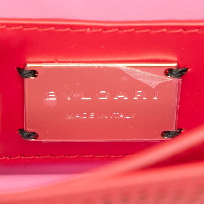Bvlgari Small Laser Cut Calfskin Serpenti Forever Diamond Blast Sunshine Crossbody Red Leather Good condition - Box View