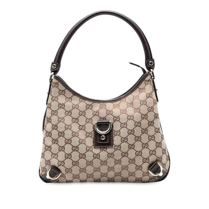Gucci GG Canvas Abbey D Ring Shoulder Bag Brown Canvas Good condition - Front View