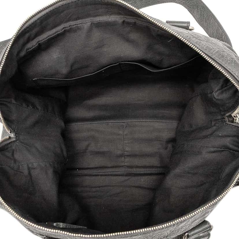 Balenciaga Lambskin Motocross Classic Briefcase Black Leather Good condition - Model View