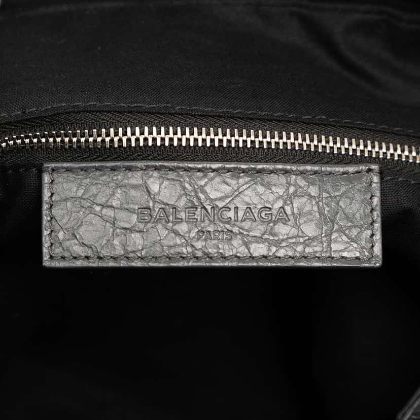 Balenciaga Lambskin Motocross Classic Briefcase Black Leather Good condition - Box View