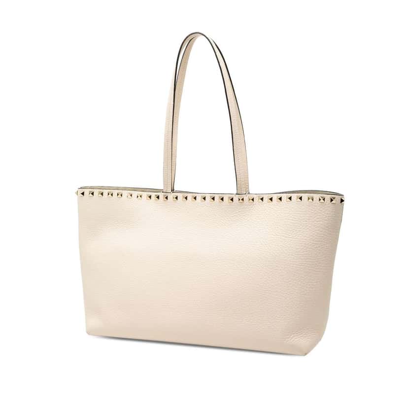 Valentino Leather Rockstud Tote White Leather Good condition - Back View