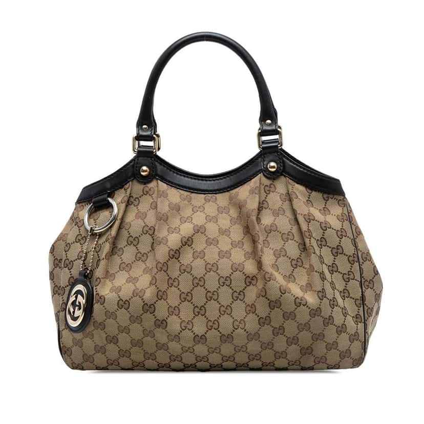 Gucci Medium GG Canvas Sukey Tote Brown Canvas Good condition - Front View