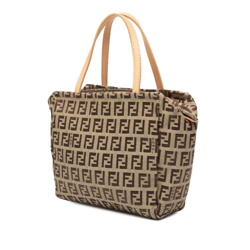 Fendi Zucchino Canvas Handbag Brown Canvas Good condition - Back View