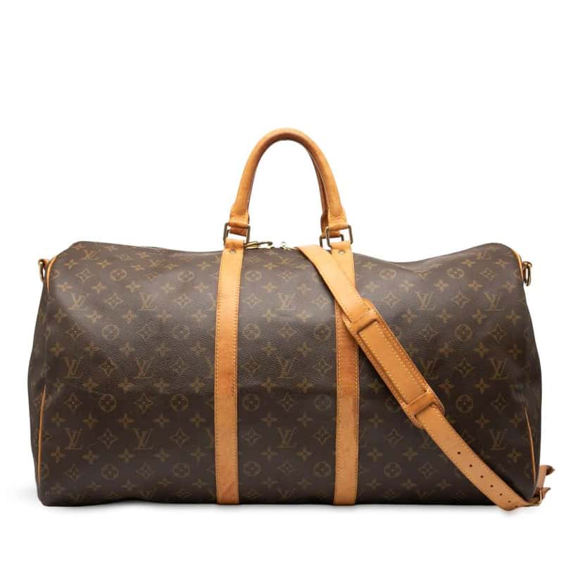 Louis Vuitton Monogram Keepall Bandouliere 55 Brown Good condition - Front View